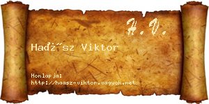 Haász Viktor névjegykártya
