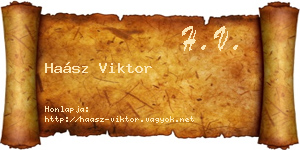 Haász Viktor névjegykártya